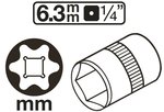 Llave de vaso E-Torx entrada (1/4) E4-E11