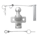 Bola de remolque plateada combinada doble version D20.2 S350 homologada tipo E