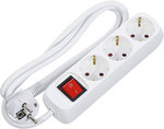 Regleta de enchufes 3 tomas con interruptor cable de alimentacion 1,4 m 3 x 1,5 mm² IP 2