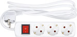 Regleta de enchufes 3 tomas con interruptor cable de alimentacion 1,4 m 3 x 1,5 mm² IP 2
