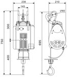 Torno de cable 500kg inalambrico