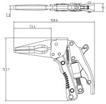 Tenaza grip de nariz larga con empunadura de pistola 170 mm