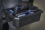 Maletín de transporte de herramientas de plastico reforzado con un surtido de herramientas de 66 pieza
