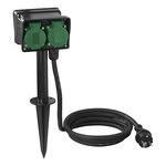 Estaca de jardin Schuko de 4 vias 2M 3x2 5 mm²