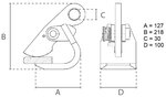 Abrazadera de placa horizontal 0,75 toneladas