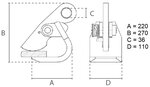 Pinza de placas horizontal 1,5 toneladas