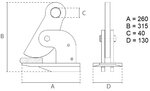 Pinza de placas horizontal 2,5 toneladas
