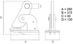 Pinza de placas horizontal 2,5 toneladas