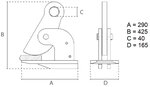 Pinza de placa horizontal 4,5 toneladas