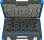Juego de vasos de impacto 16 piezas 3/4 CRMO hex 19-50 mm