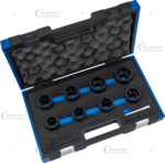 Especialista Llaves de vaso perfil helicoidal 9 piezas 3/4 27-41 mm