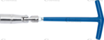 Llave de bujias en T con junta universal 21mm