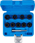 Juego de llaves de vaso de perfil en espiral/ extractores de tornillos entrada 12,5 mm (
