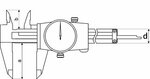 Reloj comparador, mordazas superior e inferior, calibrador de profundidad 150mm