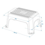 Taburete de plastico gris 42 5 x 27 5 x 23 cm