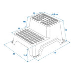 Paso 2 escalones plastico 70 x 60 x 38 cm