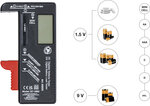 Comprobador digital de carga de bateria 1,5 V / 9 V