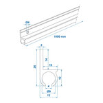 Riel para tienda de campana de aluminio 180 x 100 x 2 6 cm