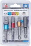 Juego de adaptadores para taladros electricos de colores entrada hexagono exterior (1/4), (3/8), (1/2), hexagono interior (1/4) 4 piezas