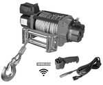 Cabrestante 24V 8164kg 22m cable acero mando a distancia inalambrico