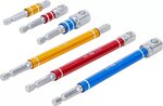 Juego de adaptadores para taladros electricos de colores entrada hexagono exterior (1/4) hexagono exterior (1/4) / (3/8) / (1/2) 75 - 150 mm 6