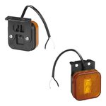 Luz de posicion lateral 12 24V naranja 65 x 65 mm LED con soporte