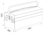 Maletin de herramientas 5 compartimentos longitud 530mm