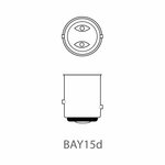 Lampara de coche 12V 21 5W BAY15d x10 pieza