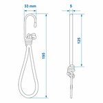 Tensor de tienda elastico blanco con gancho