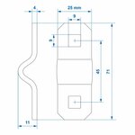 Soporte de montaje para anilla en D de 6 mm x10 unidades