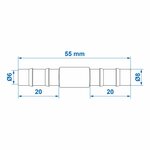 Conector de manguera recto de 8 mm por pieza