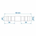 Conector de manguera recto de 10 mm por pieza