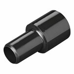 Pieza de transicion de tuberia de drenaje de diametro 28 mm a diametro 19 mm PE negro