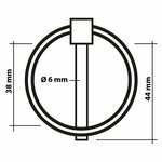 Pasador de chaveta de 6 mm con anilla  2 piezas