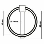 Pasador de chaveta de 8 mm con anilla  2 piezas