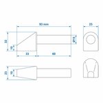 Pulgar de soldadura de 50 mm para bisagra de aleta