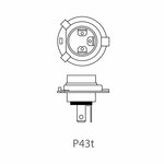 Bombilla para coche 12V 60 55W P43t H4 en caja
