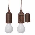 Lampara retro motivo madera con cordon 90cm