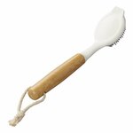 Cepillo para platos de silicona 24 5 cm de diametro 7 cm x 5 cm de bambu