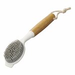Cepillo para platos de silicona 24 5 cm de diametro 7 cm x 5 cm de bambu