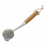Cepillo para platos de silicona 30 5 cm diametro 6 cm bambu