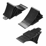 Calzo de rueda de plastico negro con soporte plano incluido