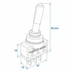 Interruptor de palanca LED rojo 12V-max. 20A