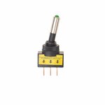 Interruptor de palanca LED verde 12V-max. 20A