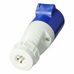 Clavija de contraste CEE 16A carcasa desmontable azul blanco