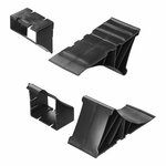 Calzo de rueda de plastico negro con soporte incluido