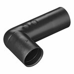 Pieza angular para tubo de desague de 90°  lados desiguales  PE  color negro