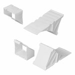 Calzo de rueda de plastico blanco con soporte incluido
