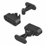 Retenedor de puerta con abrazadera flexible negro 2 piezas