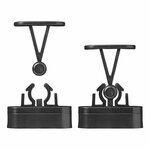 Retenedor de puerta con abrazadera flexible negro 2 piezas